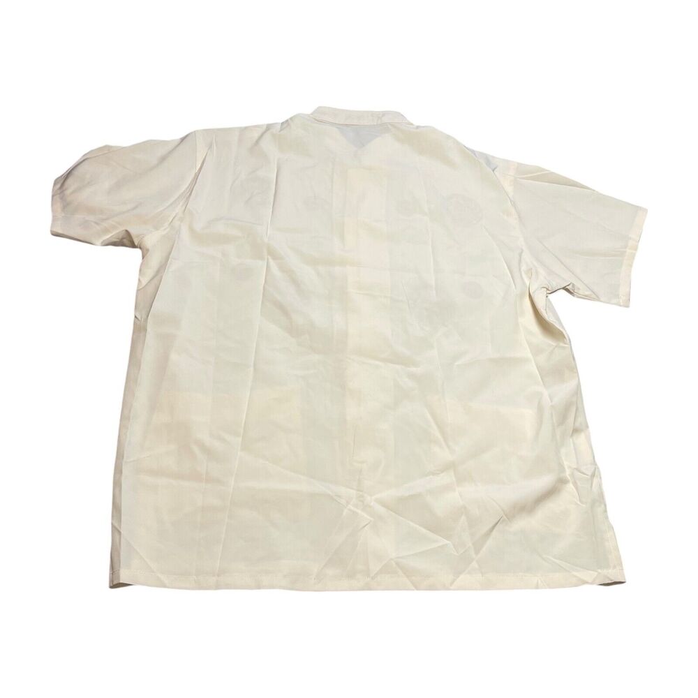 Yibo Tengfei Tang Shirt Men's 43 Regular Beige Short Sleeve Classic Formal - Picture 3 of 8